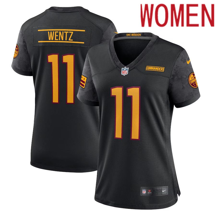 Women Washington Commanders 11 Wentz Nike Black Alternate Game Player NFL Jersey